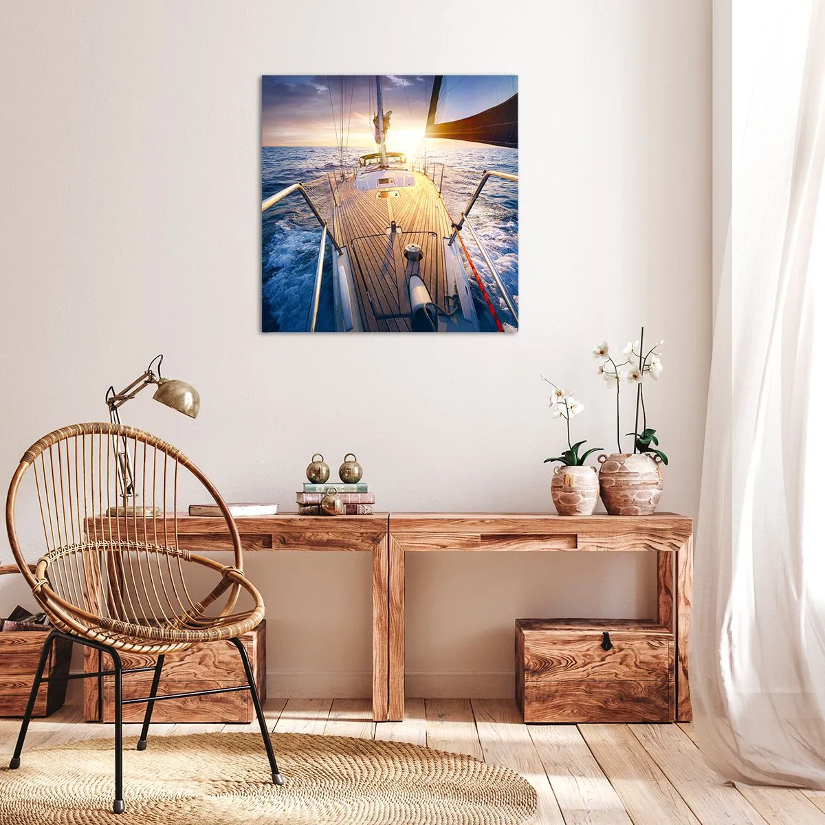 Obraz na plátně - Běžící po vlnách - 60x60 cm