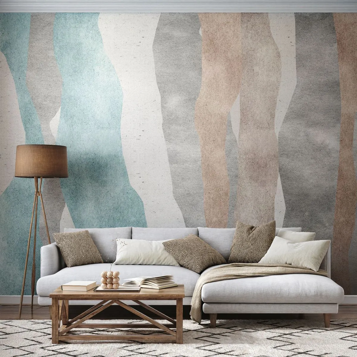 Fototapeta Premium Sand - Studie blízkosti - Pastel, Minimalistický, Čáry - 100x70 cm
