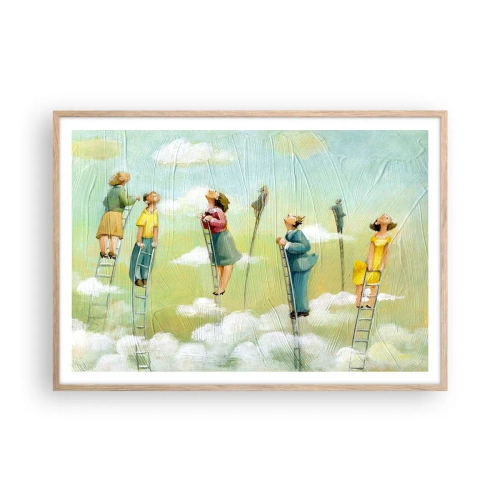 Plakát v rámu světlý dub - Za svým snem - 100x70 cm