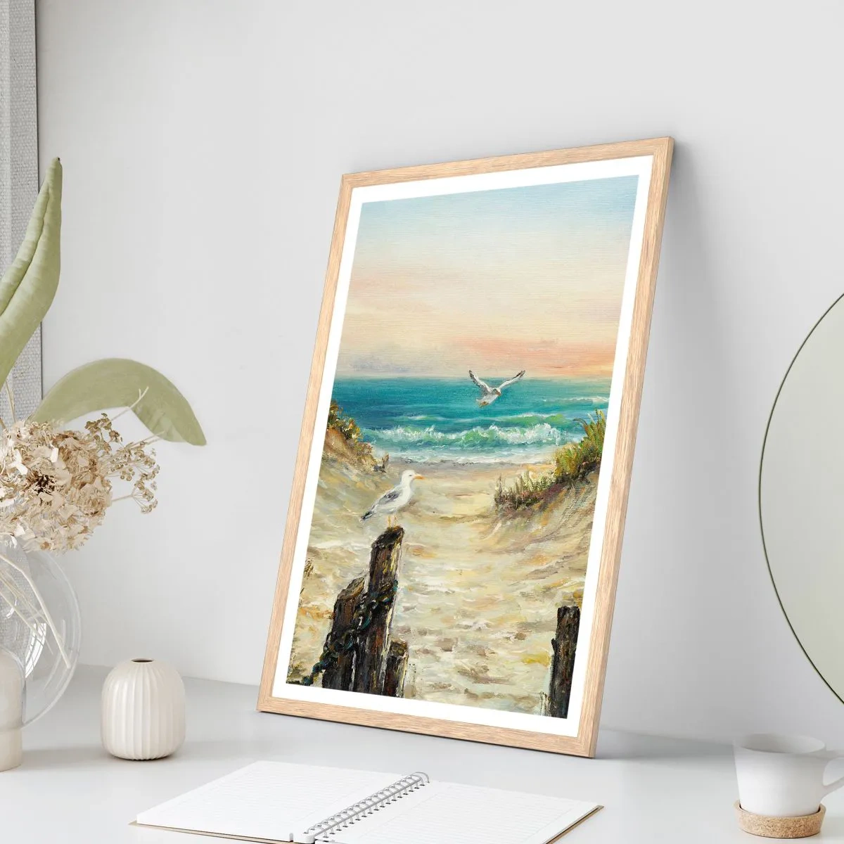 Plakát v rámu světlý dub - Bezvětří a samota - 50x70 cm