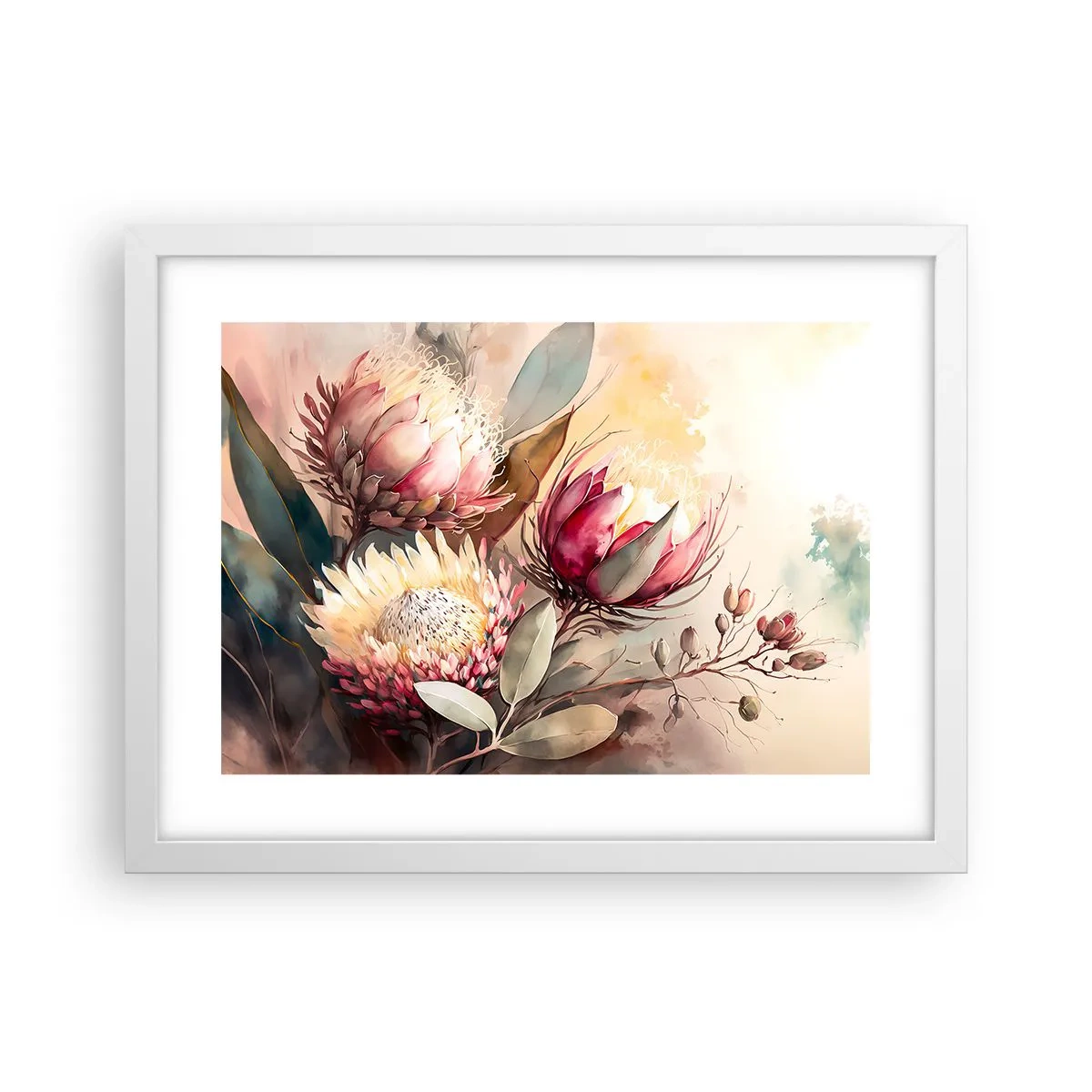 Plakát v bílém rámu - Z profilu a en face - 40x30 cm