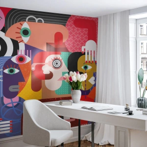 Fototapeta Standard Eco - Barevná abstraktní kompozice ve stylu kubismu - 100x70cm - My od pána Picassa - Moderní nástěnná dekorace do obývacího pokoje a ložnice ARTTOR