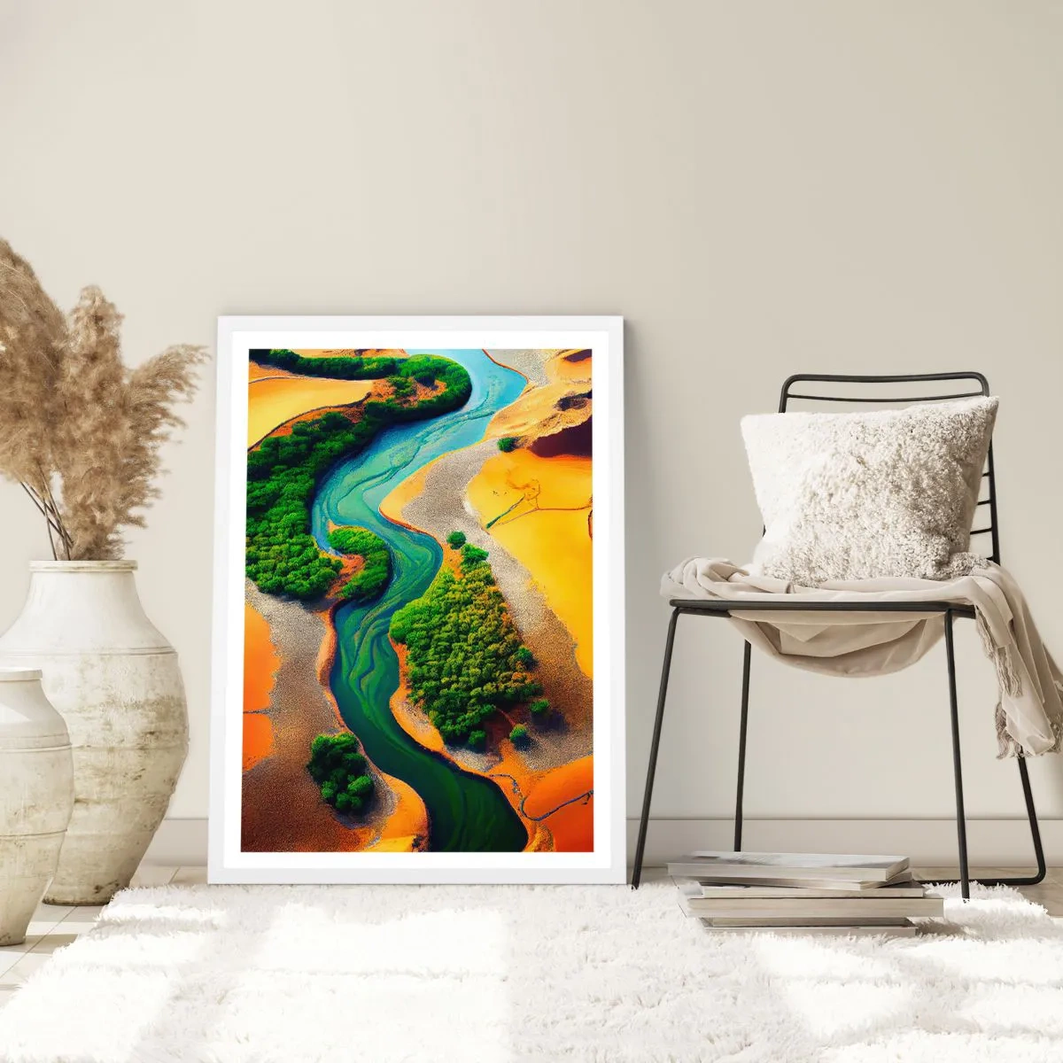Plakát v bílém rámu - Životodárná řeka - 50x70 cm