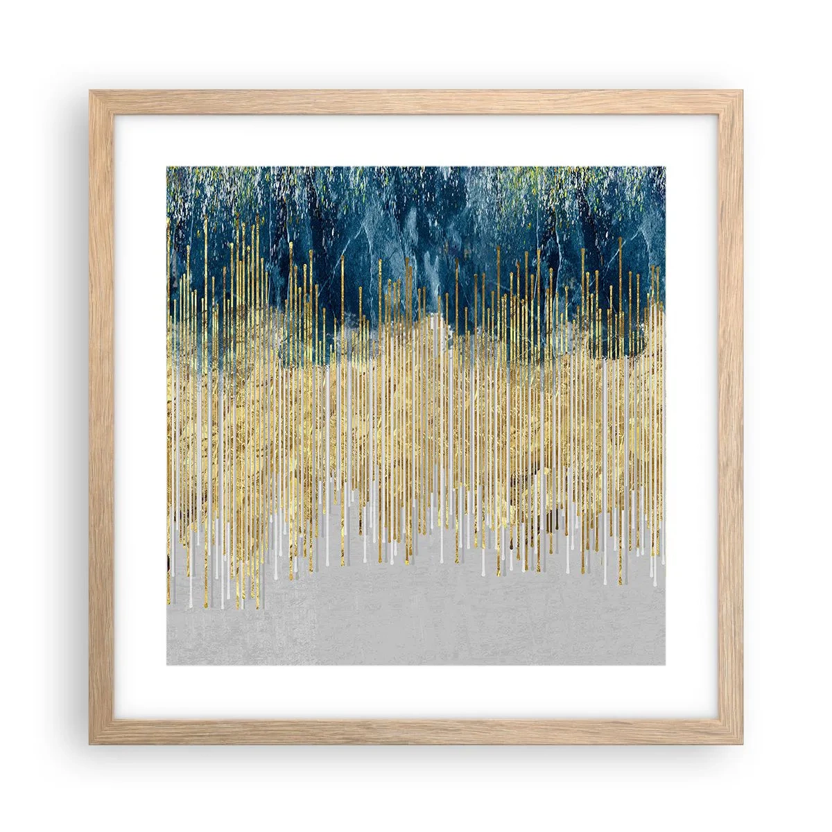 Plakát v rámu světlý dub - Zlacená hranice - 40x40 cm