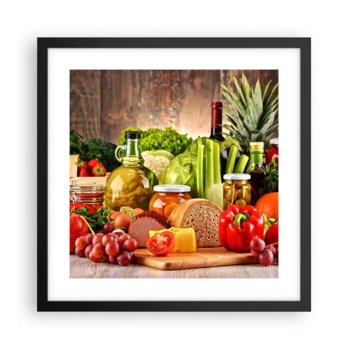 Plakát v černém rámu - Uzené, pečené, marinované - 40x40 cm