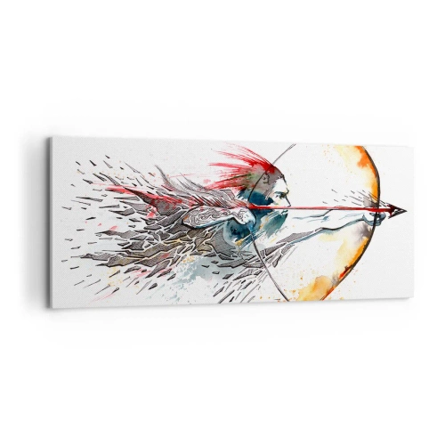 Obraz na plátně - Mytický bojovník s ohnivým lukem - 100x40 cm