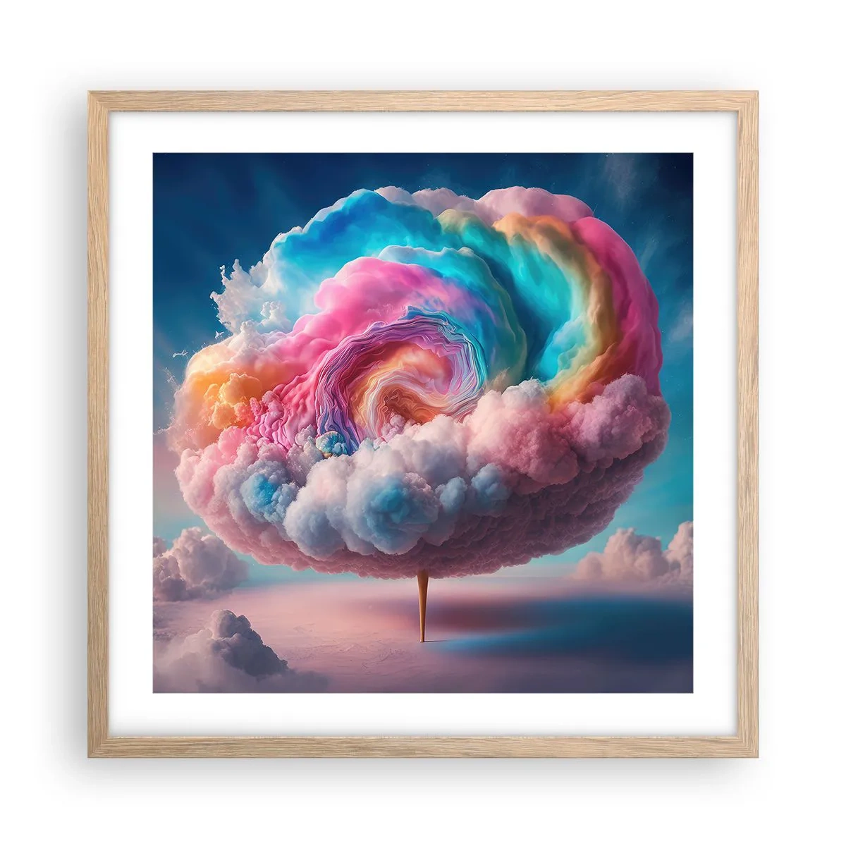 Plakát v rámu světlý dub - Sen o zábavním parku - 50x50 cm
