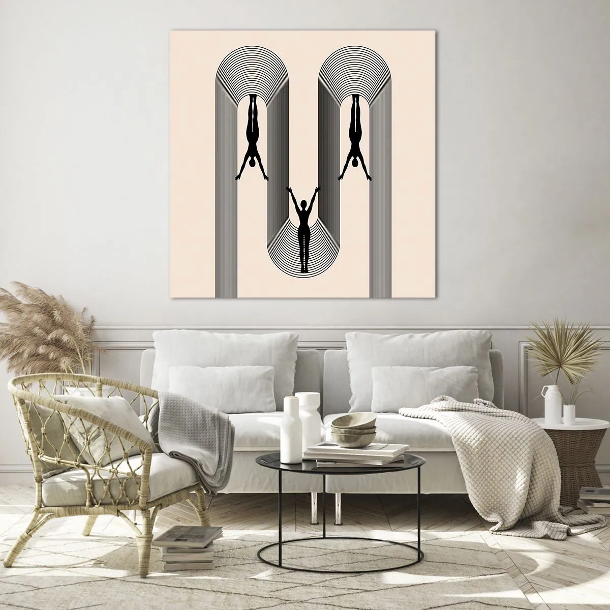 Obraz na skle - Vzhůru nohama - 60x60 cm