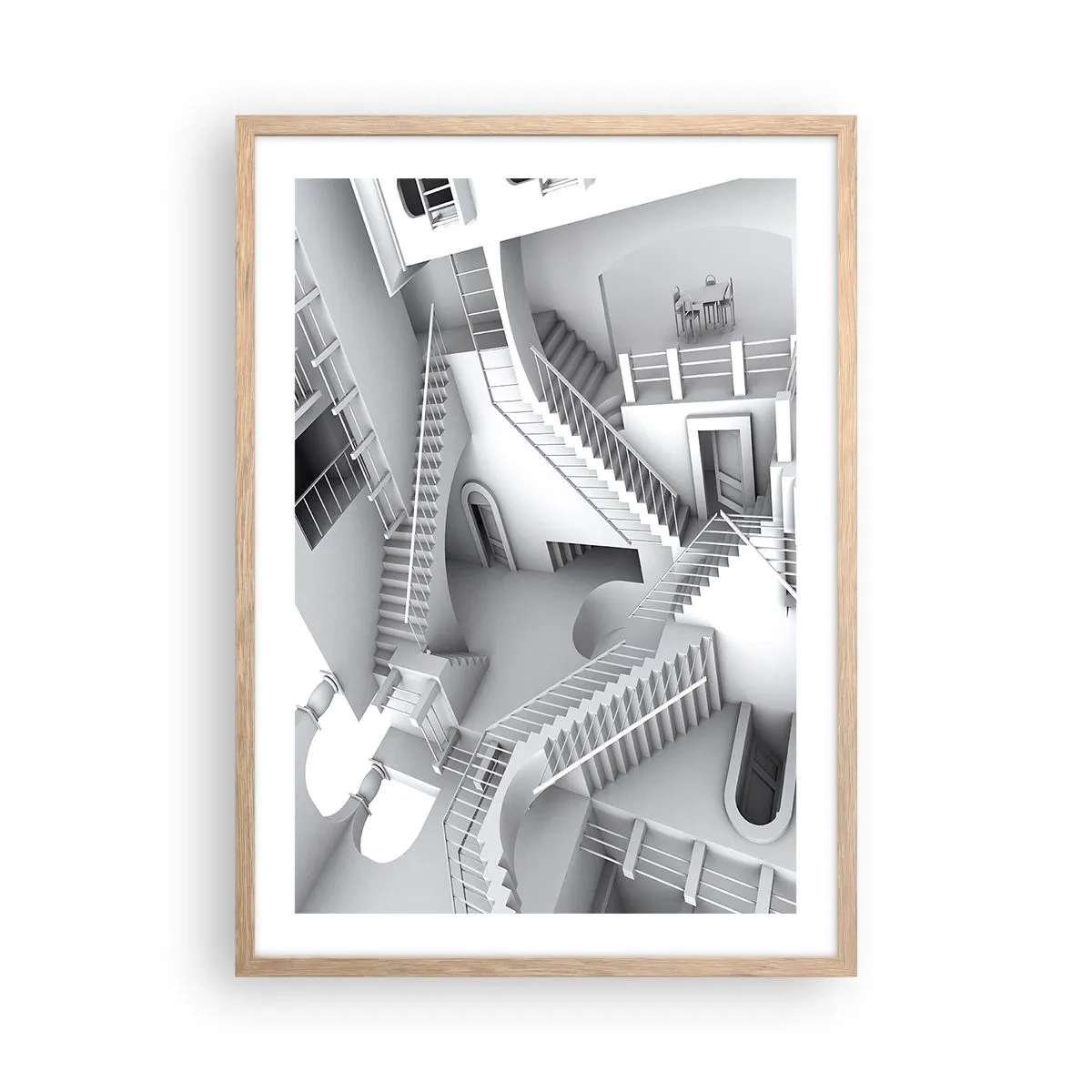 Plakát v rámu světlý dub - Paradoxy prostoru - 50x70 cm