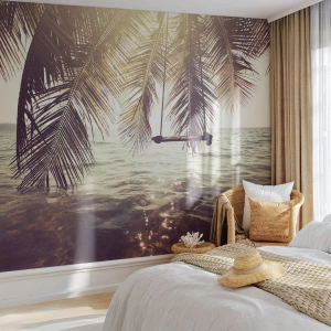 Fototapeta Premium Sand - Houpat se libovolně v oblacích - Krajina, Kokosová palma, Moře - 400x280 cm
