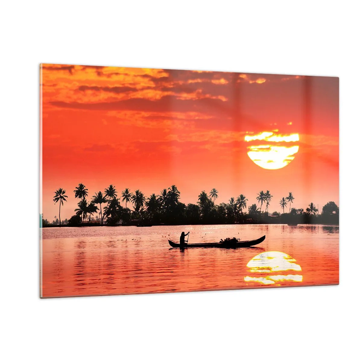 Obraz na skle - Klid tropů při západu - 120x80 cm