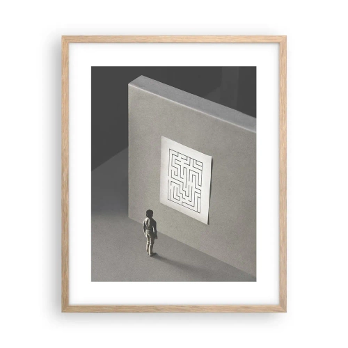 Plakát v rámu světlý dub - Kde to ale jsem? - 40x50 cm