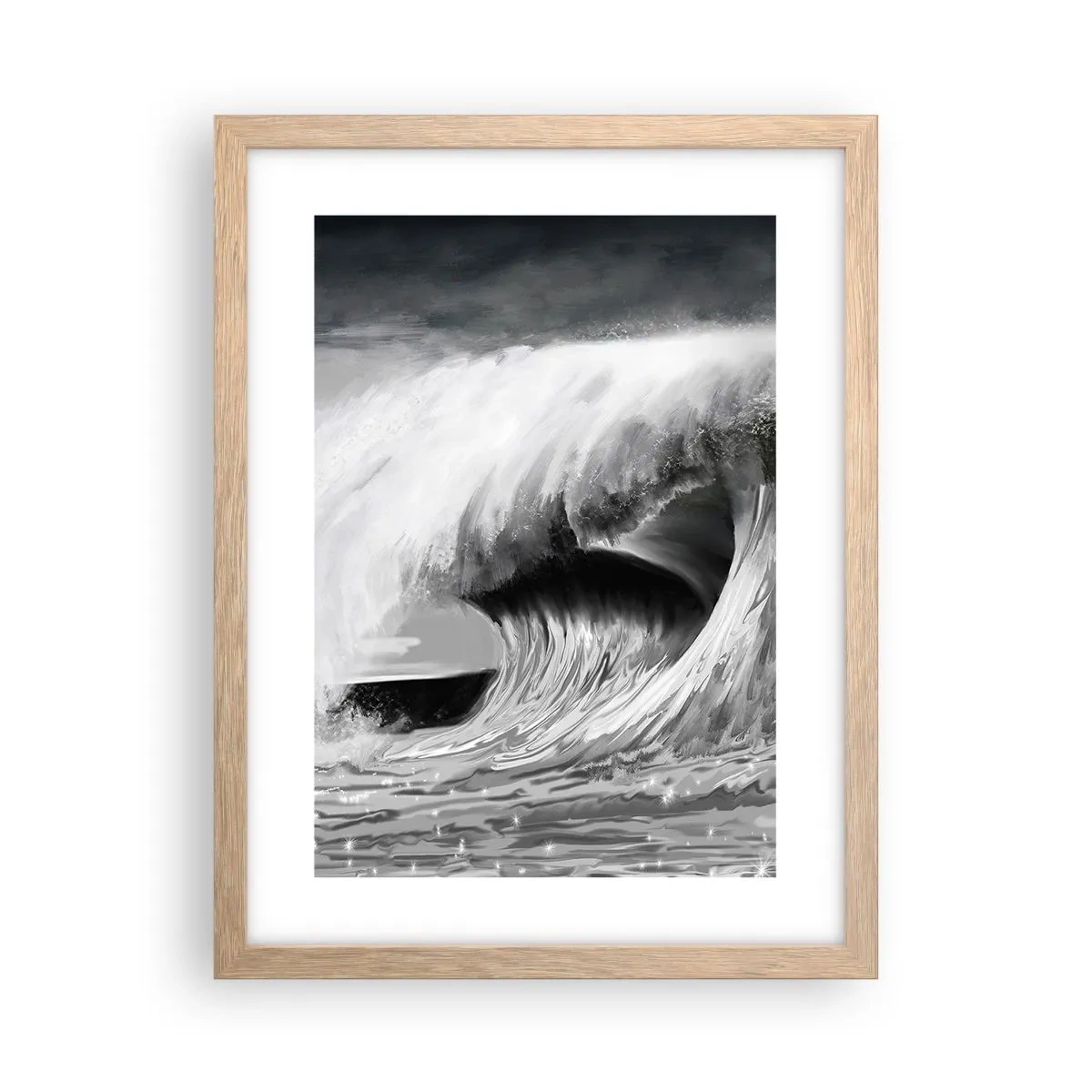 Plakát v rámu světlý dub - Hněv oceánu - 30x40 cm