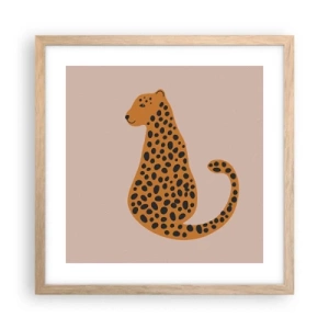 Plakát v rámu světlý dub - Leopardní vzor je v módě - 40x40 cm