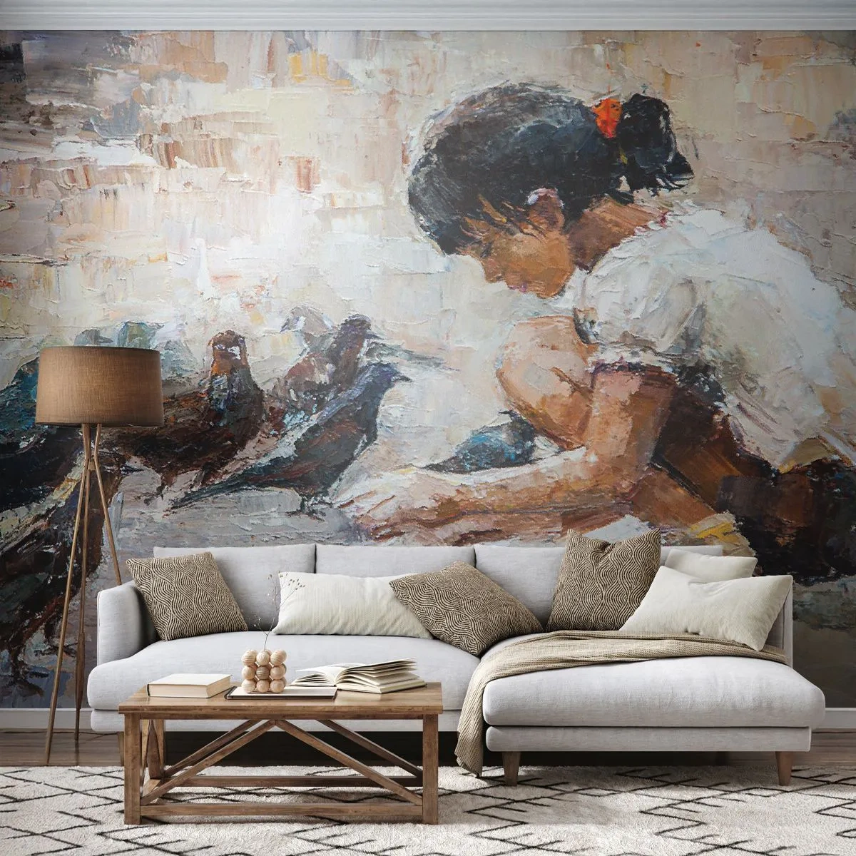 Fototapeta Premium Canvas - Maličcí a nejmilejší - Dívka, Squab, Pro děti - 200x140 cm