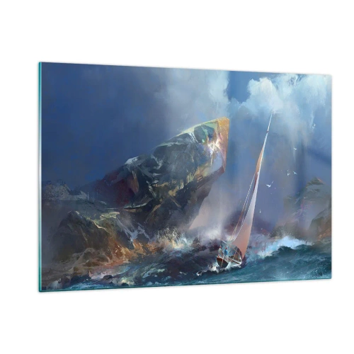 Obraz na skle - Kdo má odvahu, vyhrává - 120x80 cm