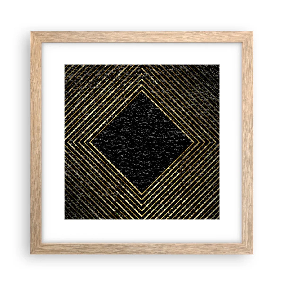 Plakát v rámu světlý dub - Geometrie ve stylu glamour - 30x30 cm