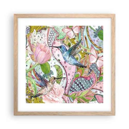 Plakát v rámu světlý dub - Zamotané do lián - 40x40 cm