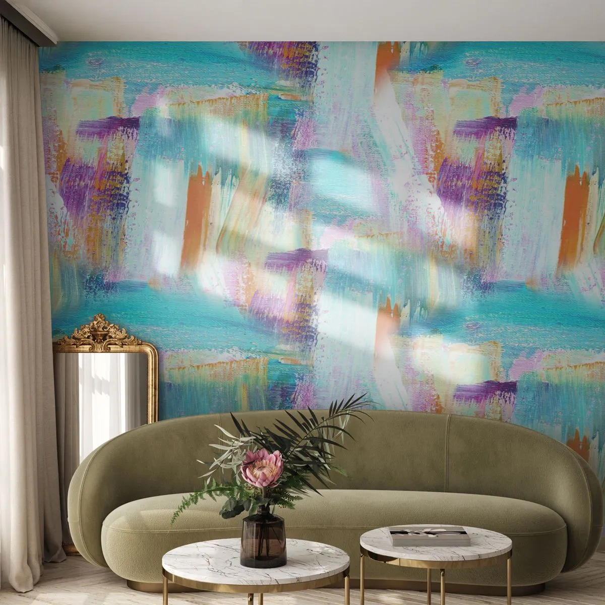 Fototapeta Premium Sand - Pohodové střídavé cákance - Abstrakce, Kus, Malování - 200x140 cm