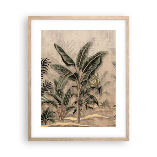 Plakát v rámu světlý dub - Rytina v koloniálním stylu - 40x50 cm