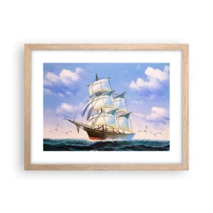 Plakát v rámu světlý dub - Hrdě s větrem - 40x30 cm