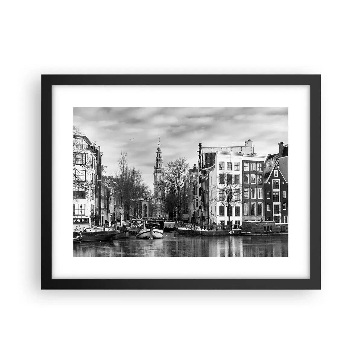 Plakát v černém rámu - Amsterdamské vibrace - 40x30 cm