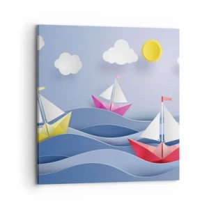 Obraz na plátně - Ach, jak je příjemné houpat se na vlnách - 70x70 cm