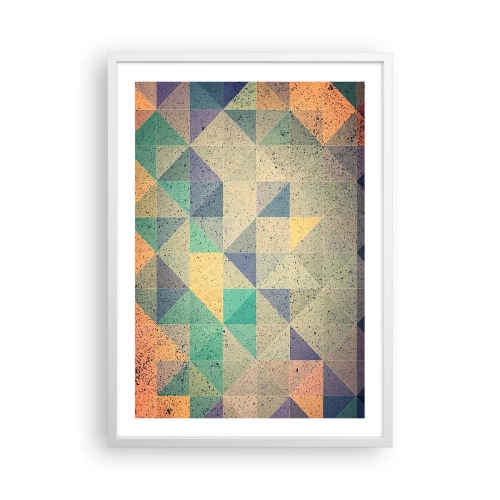 Plakát v bílém rámu - Republika trojúhelníků - 50x70 cm