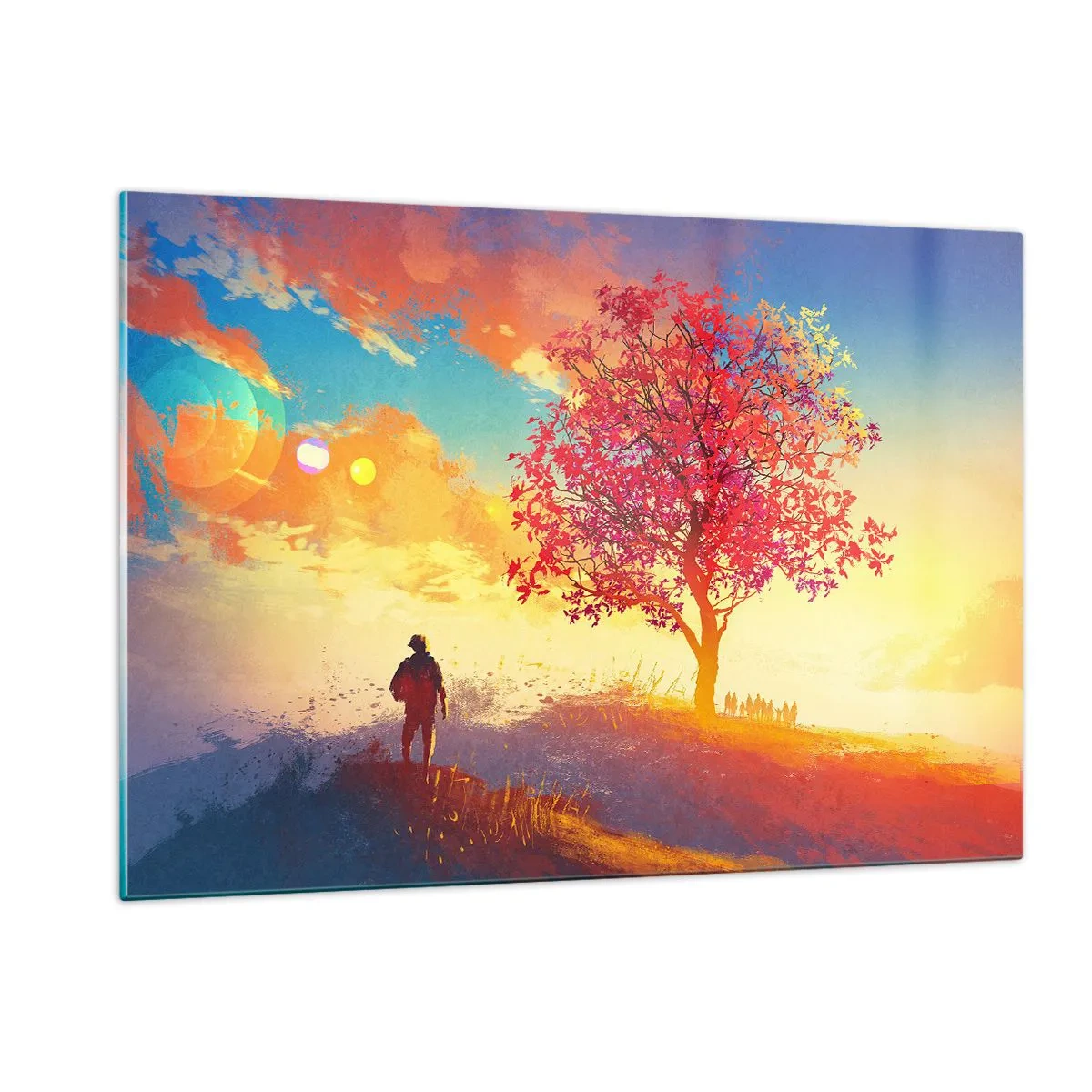 Obraz na skle - Poutník u cíle - 120x80 cm