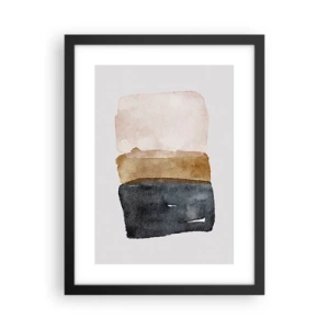 Plakát v černém rámu - Kompozice zemitých barev - 30x40 cm