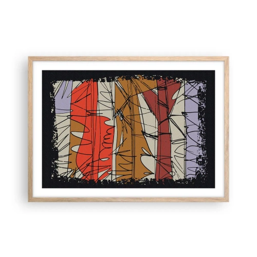 Plakát v rámu světlý dub - Spontánní kompozice - 70x50 cm