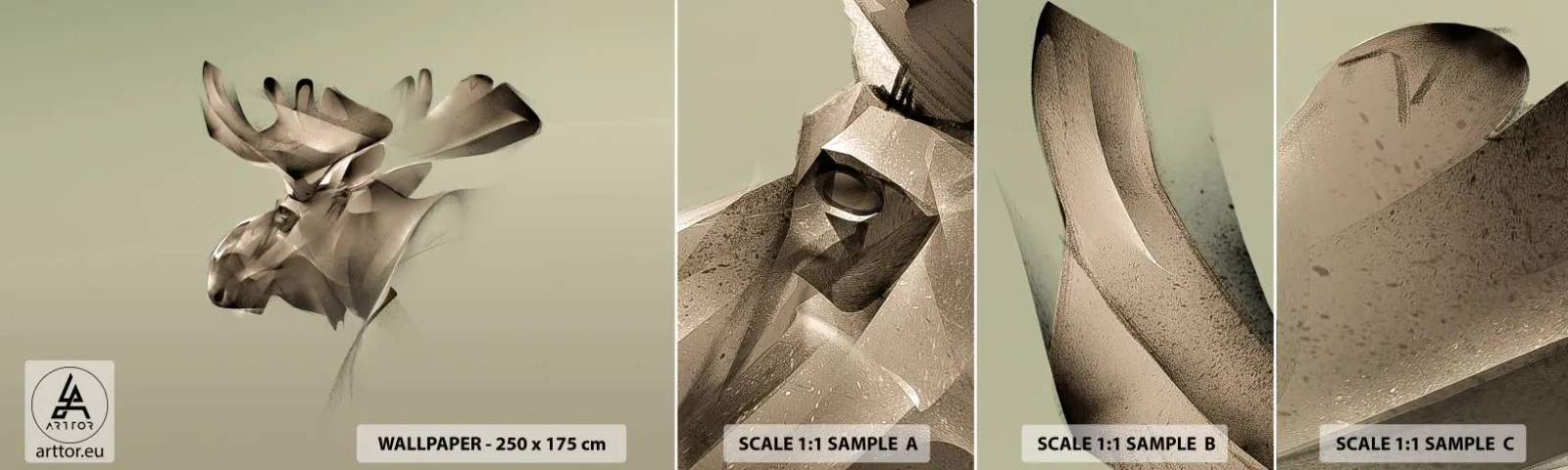 Vzor Fototapety Samolepicí Deluxe Sticker - Jemná síla klidu - Los, Abstrakce, Kus - 100x30 cm