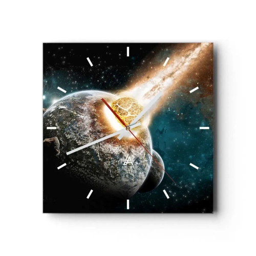 Nástěnné hodiny - Zničení nebo narození? - 40x40 cm