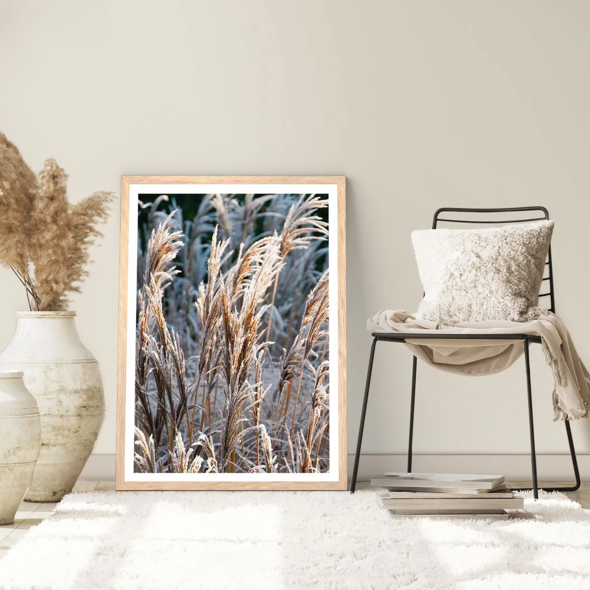 Plakát v rámu světlý dub - Mrazem pokryté - 70x100 cm