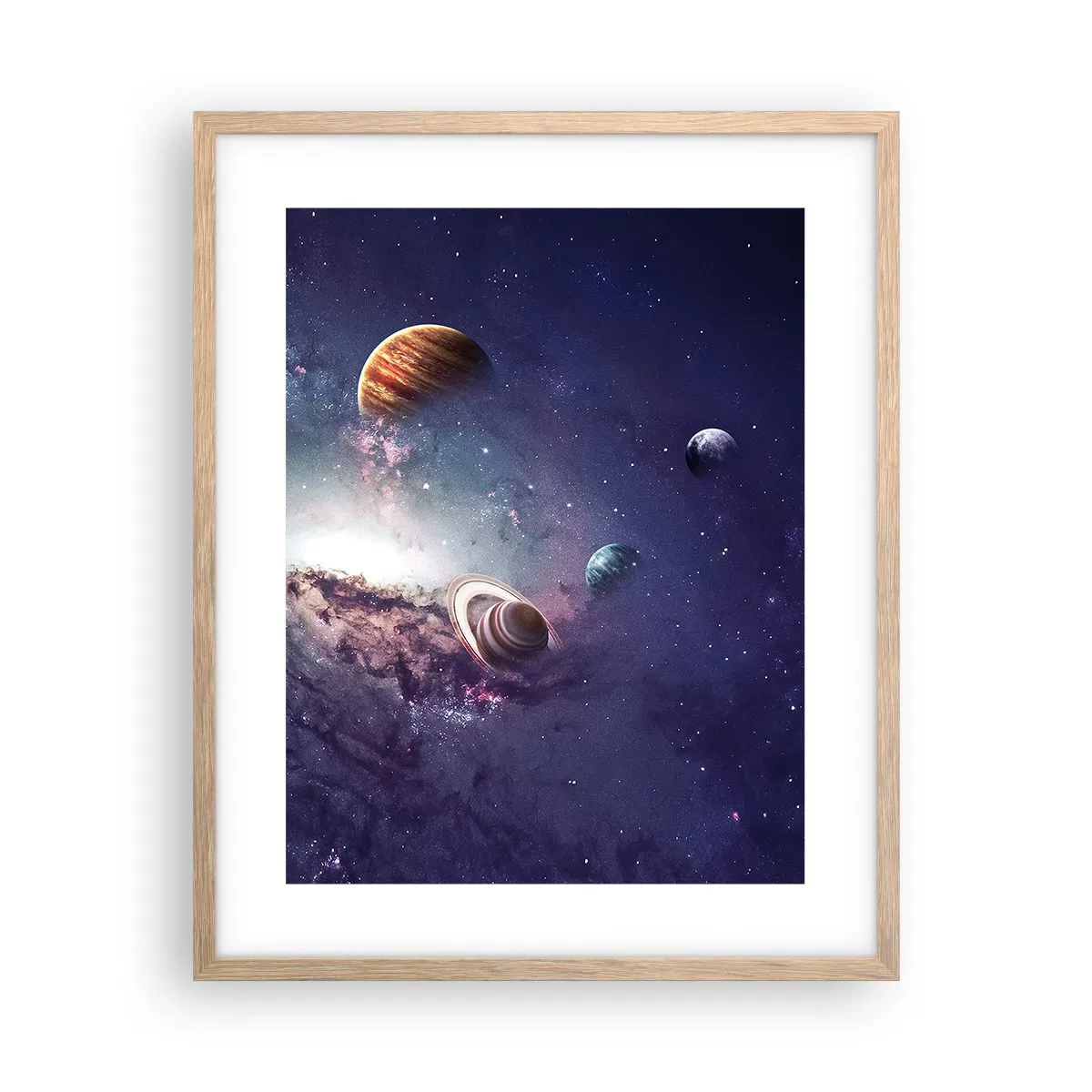 Plakát v rámu světlý dub - Slunce a tanec - 40x50 cm