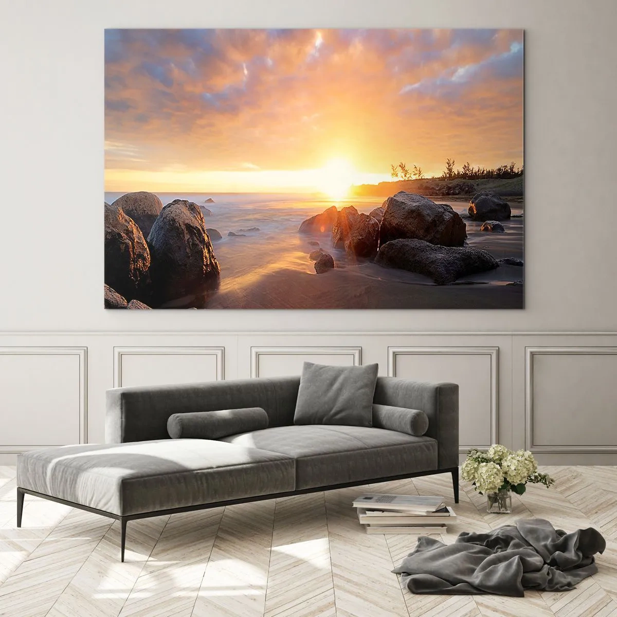 Obraz na skle - Světlý večerní vánek - 120x80 cm