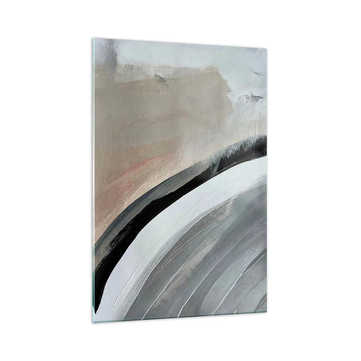 Obraz na skle - Kompozice: černý a šedý oblouk - 70x100 cm