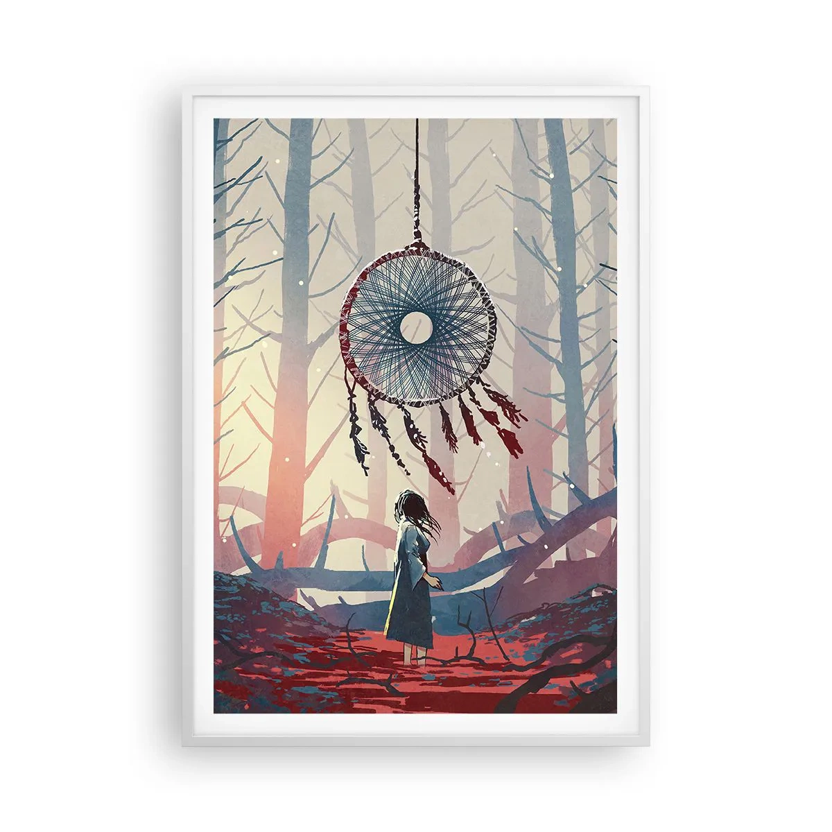 Plakát v bílém rámu - Tajný rituál štěstí - 70x100 cm