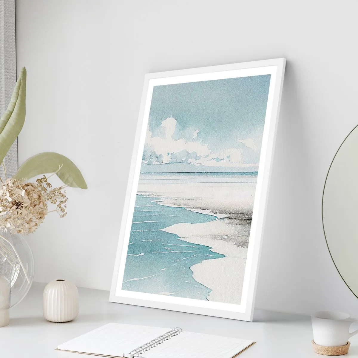 Plakát v bílém rámu - Jemný příliv - 61x91 cm