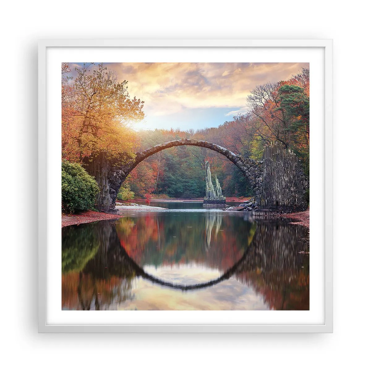 Plakát v bílém rámu - Za zrcadlem - 60x60 cm