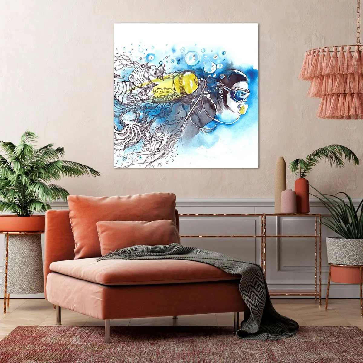 Obraz na plátně - Velká modř - 60x60 cm