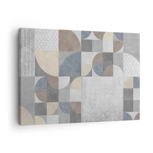 Obraz na plátně - Geometrický vzor v pastelových odstínech - 70x50cm - Keramická fantazie - Moderní nástěnná dekorace do obývacího pokoje a ložnice ARTTOR