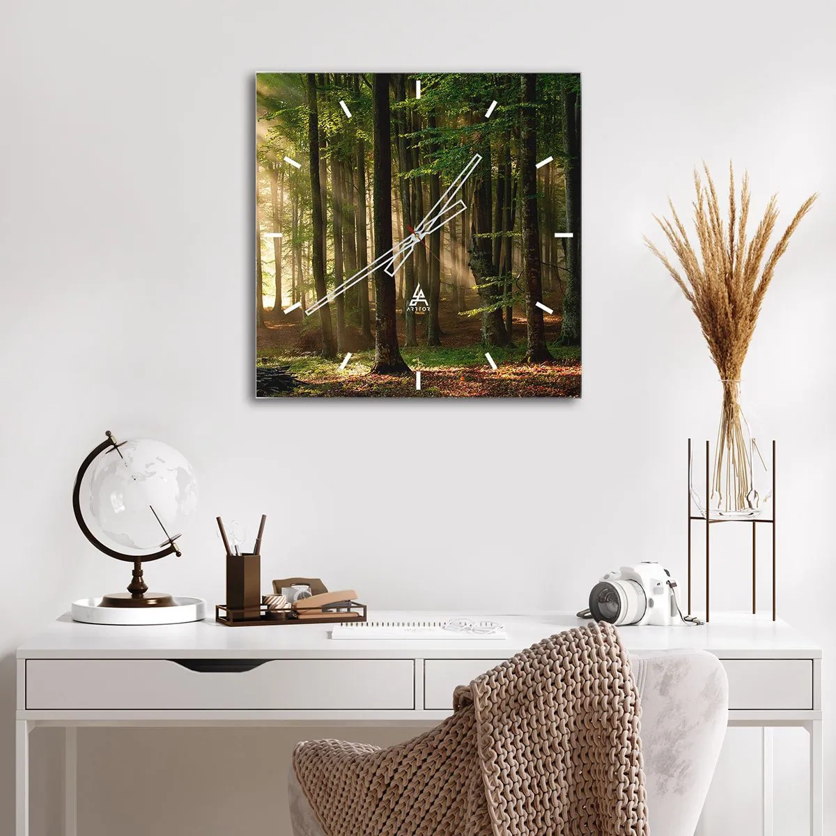 Nástěnné hodiny - Rozzářený v jarním ránu - 40x40 cm