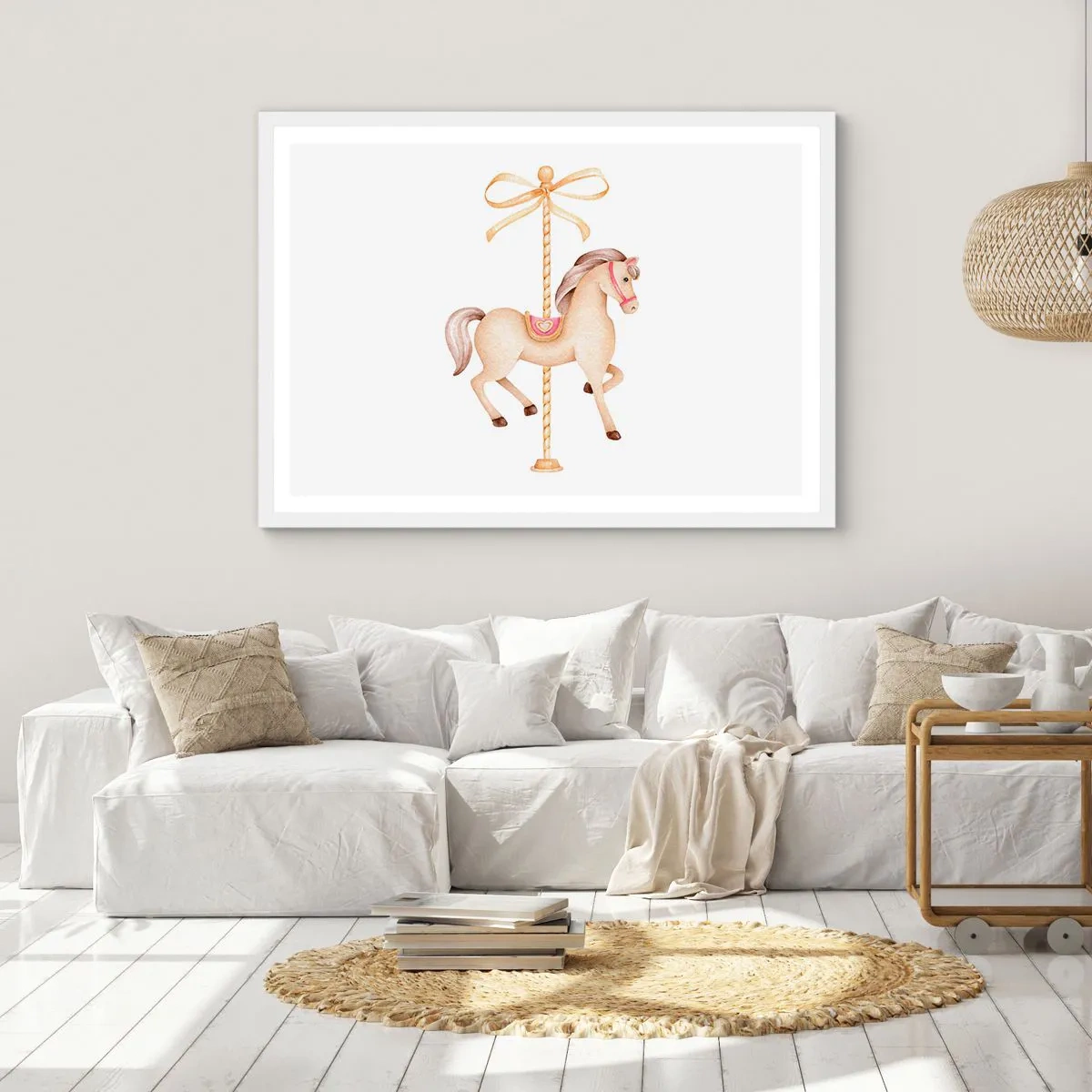 Plakát v bílém rámu - Elegantním klusem - 50x40 cm