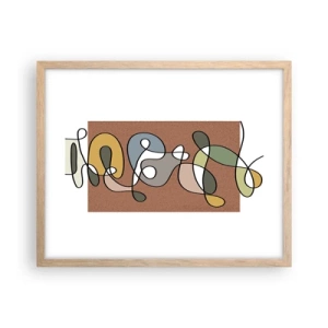 Plakát v rámu světlý dub - Abstrakce, která stojí za úsměv - 50x40 cm