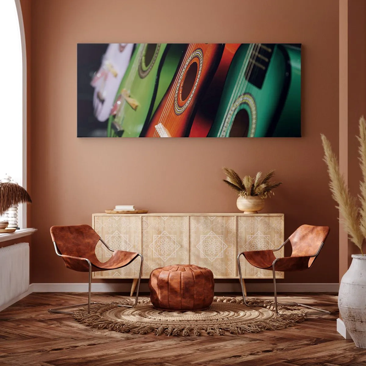 Obraz na plátně - Kytara má hodně barev - 100x40 cm