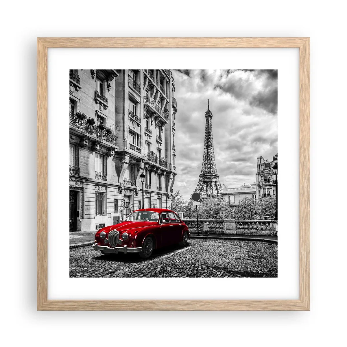 Plakát v rámu světlý dub - Dravec ve městě - 40x40 cm