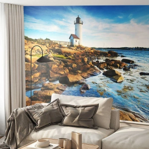 Fototapeta Samolepicí Deluxe Sticker - Vraťte se šťastně, čekám - Krajina, Maják, Atlantický oceán - 250x175 cm