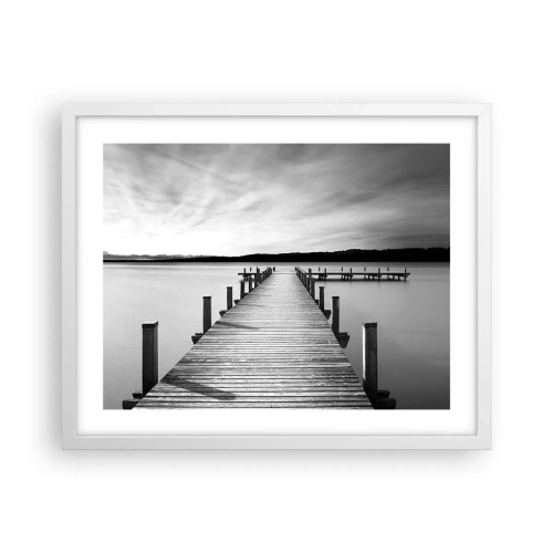 Plakát v bílém rámu - U napajedla – klidu - 50x40 cm