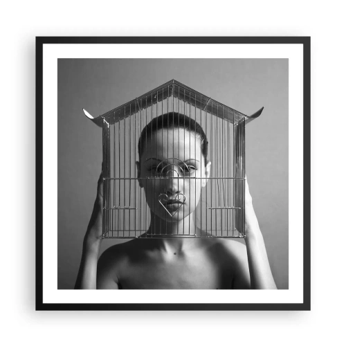 Plakát v černém rámu - Tak trochu surrealistický portrét - 60x60 cm